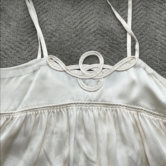 See by Chloé 100% Silk Babydoll Cami Top | Size 2 | Cream Ecru | EUC - Picture 7 of 10